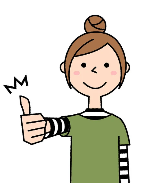 Daumenhoch_depositphotos_408549666-stock-illustration-young-woman-thumbs-illustration-energetic Lächelnde Frau mit hochgerecktem Daumen