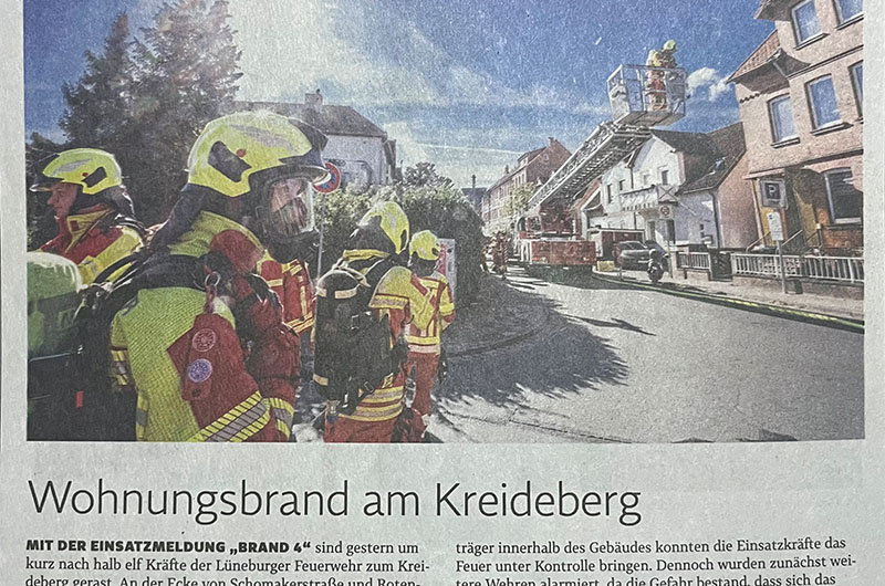 Wohnungsbrand: In einer der Wohnungen der Marianne Bock Gedächtnis-Stiftung Stiftung hat es gebrannt.