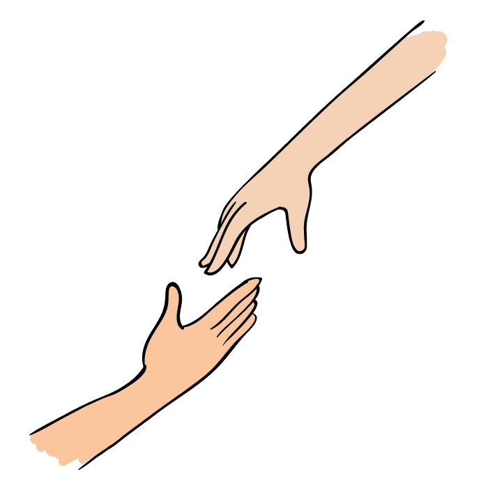 Eine Hand hilft der anderen.